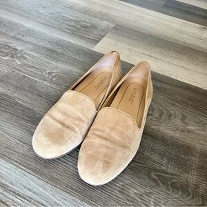 VIONIC suede flat shoes in beige / cream